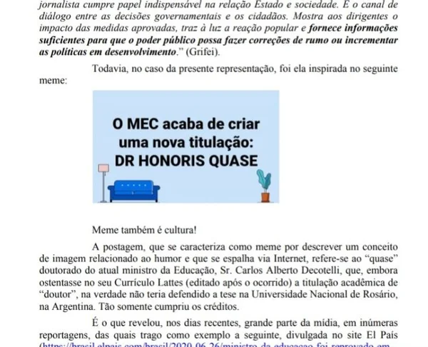 Em ação contra Decotelli, subprocurador cita meme: “Doutor Honoris Quase”