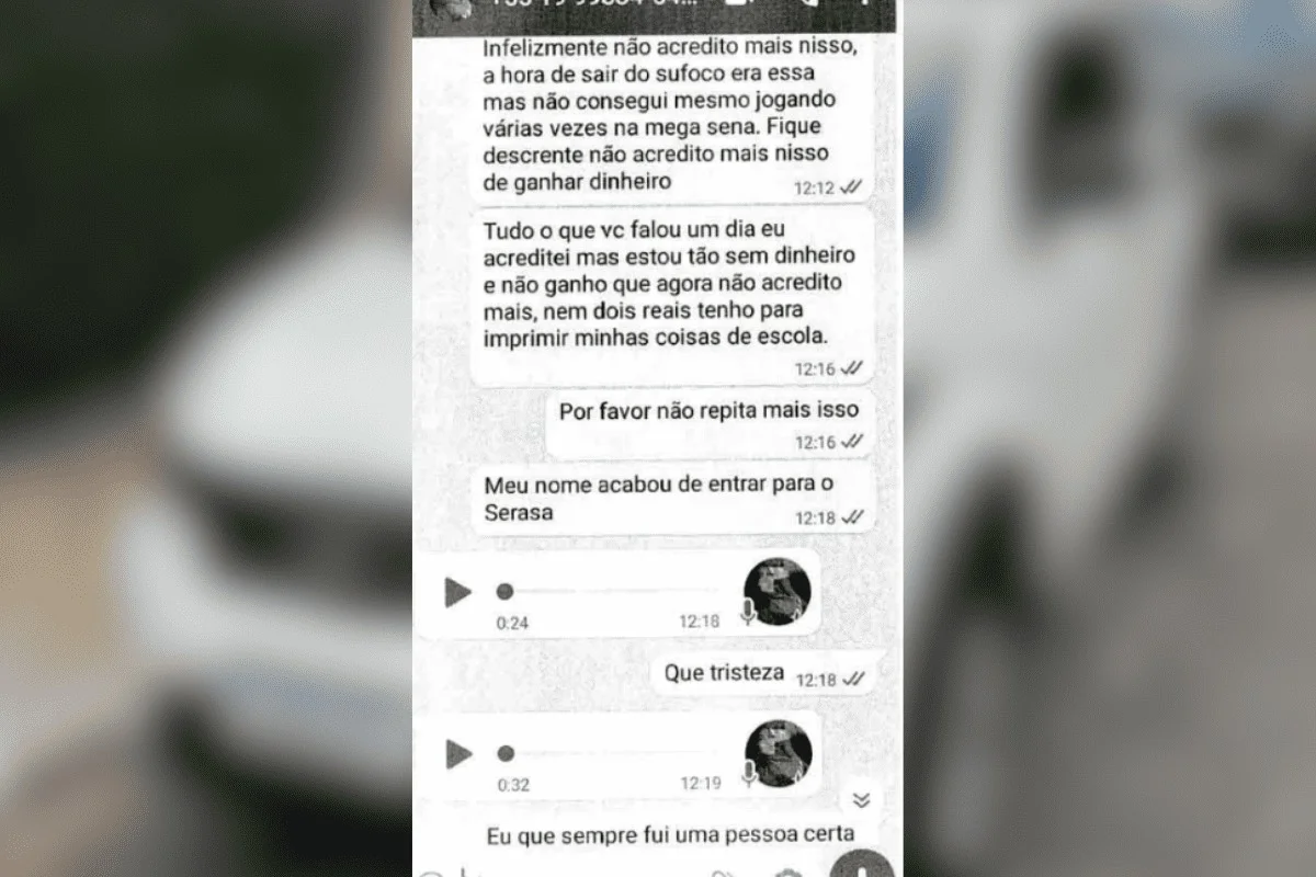 Mensagens enviadas por suposto pai de santo Mensagens enviadas por suposto pai de santo