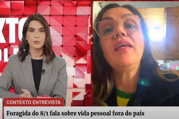 Imagem colorida de entrevista de foragida do 8/1 - Metrópoles