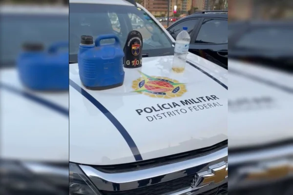 Homem carregando galão é preso por suspeita de atear fogo em parque