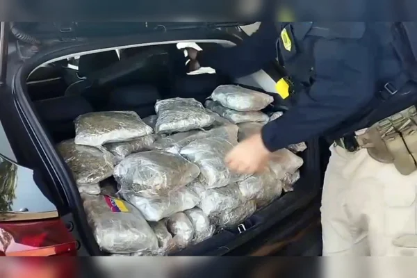 Traficante cruza BR-060 com porta-malas lotado de maconha e é preso
