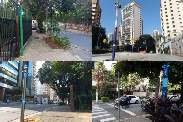 Imagem mostra postes de vigilância - Metrópoles