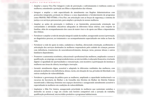 Eleições 2026: veja propostas dos candidatos ao GDF para proteger mulheres - destaque galeria