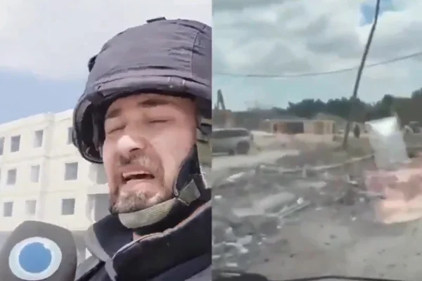 Imagem colorida, Repórter filma momento em que é atacado por drone de Israel no Líbano - Metrópoles