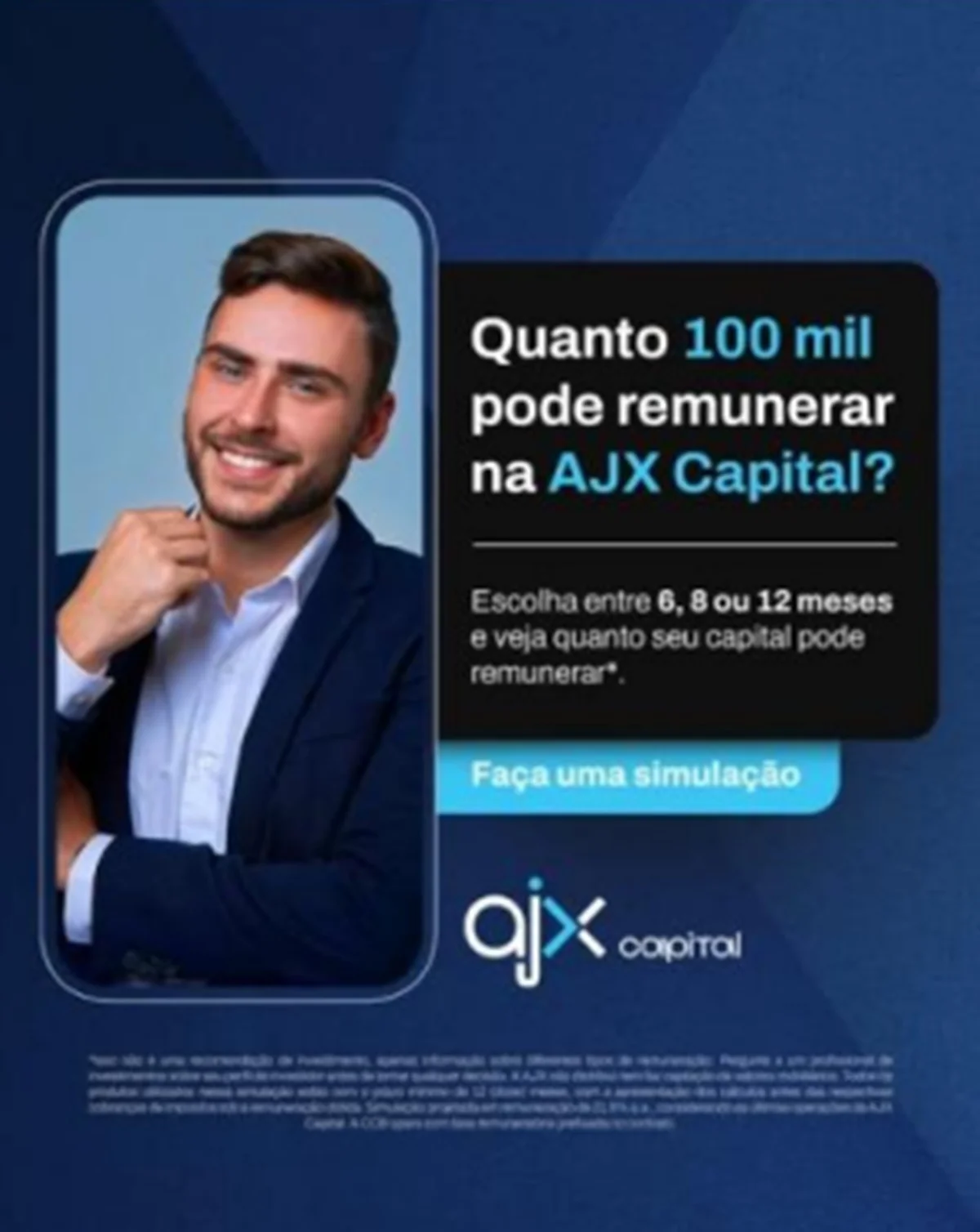 Mesmo após as denúncias, a AJX Capital seguiu fazendo publicidades sobre os investimentos Mesmo após as denúncias, a AJX Capital seguiu fazendo publicidades sobre os investimentos