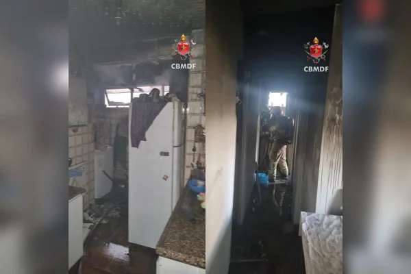 Moradores evacuam prédio e passam por atendimento após incêndio no DF