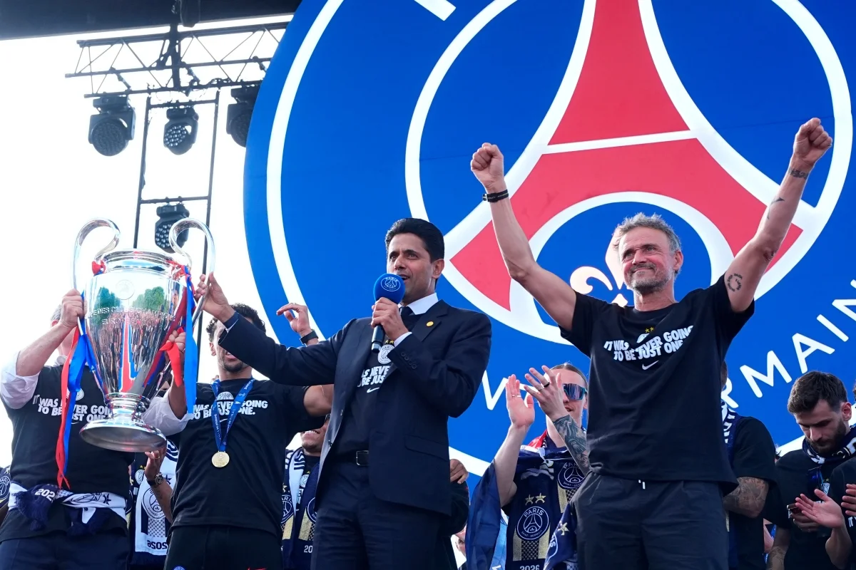 Comemoração do PSG com título conquistado Comemoração do PSG com título conquistado