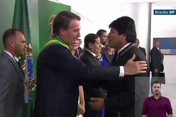 Evo Morales e outros presidentes prestigiam a posse de Bolsonaro