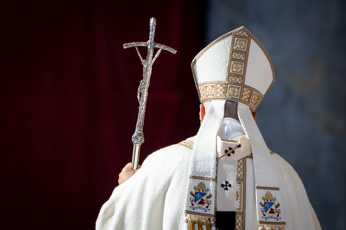 Pope Leo XIV leaves at the end of Mass on the Jubilee of the