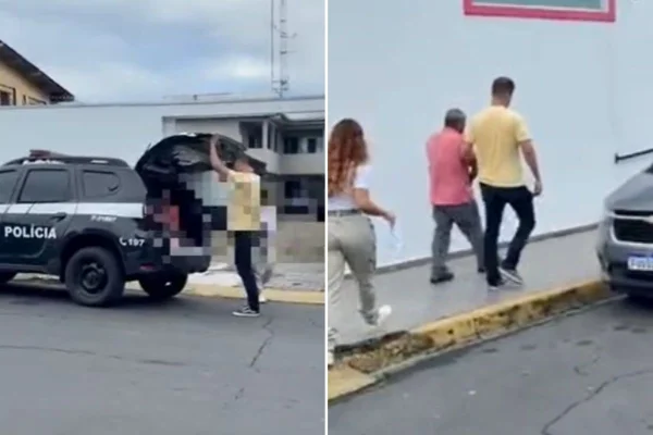 Imagem colorida mostra prisão de homem condenado por estuprar a própria neta. Metrópoles